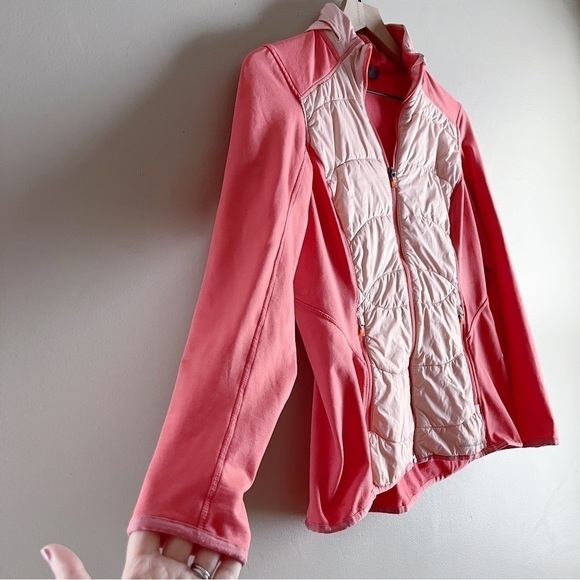 Eddie Bauer Pink Hooded Zip Up Hybrid Jacket, Active‎ Wear, Size Medium - Picture 7 of 12